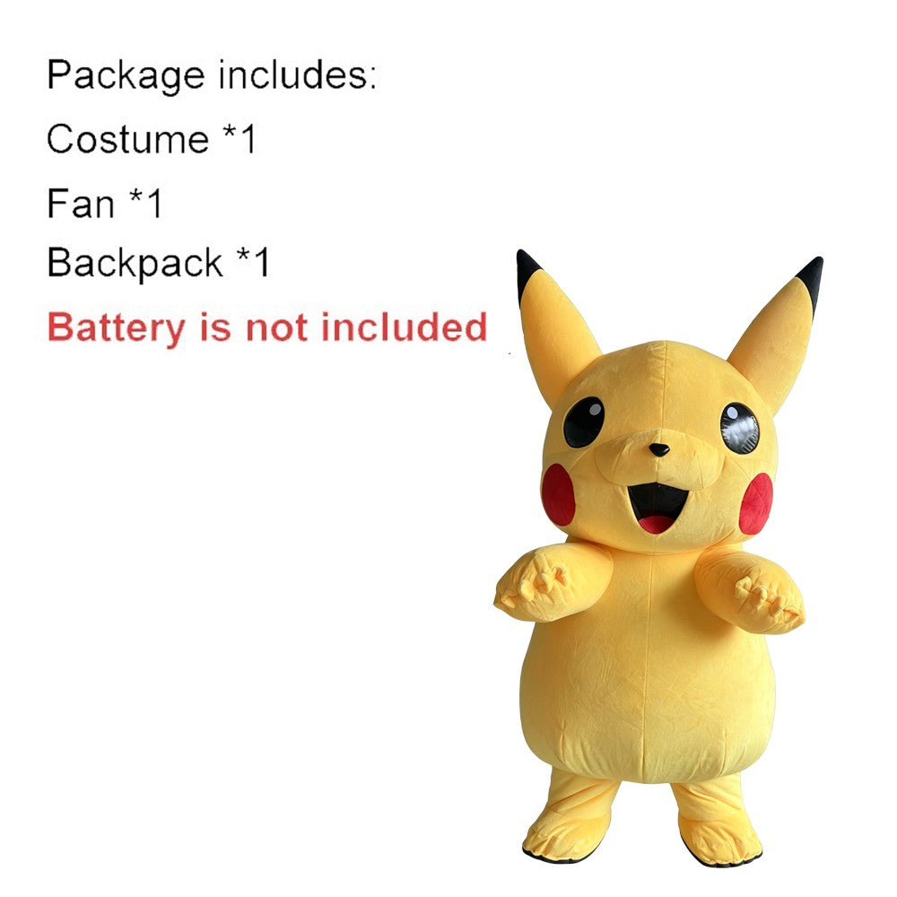 Yellow Rabbit Inflatable Costume Mascot Parade Adult Character Cosplay Animal Birthday Halloween Party Event Plush Set