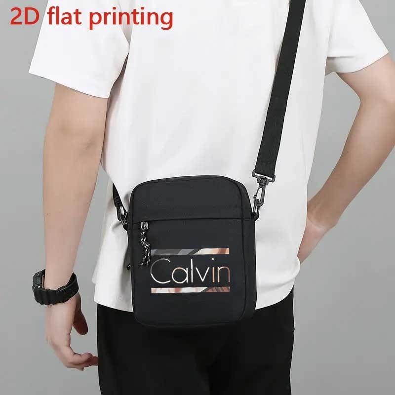 Calvin Men's Oxford Crossbody Bag, Stylish Black Travel Shoulder Bag with Adjustable Strap, Multi-Pocket Design