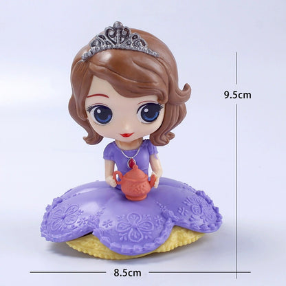 10cm Disney Q Posket Branca de Neve Sofia Alice Bela Sereia Aurora Princesas Bonecas Colecionáveis Modelo Brinquedos Decoração de Bolo
