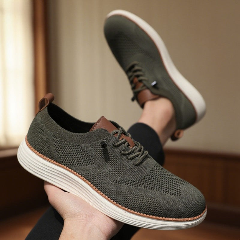 Tênis Masculino Casual para Caminhada, Tênis de Malha Respirável, Sucesso de Vendas, Leve, Antiderrapante, Plano, de Amarrar, para Corrida