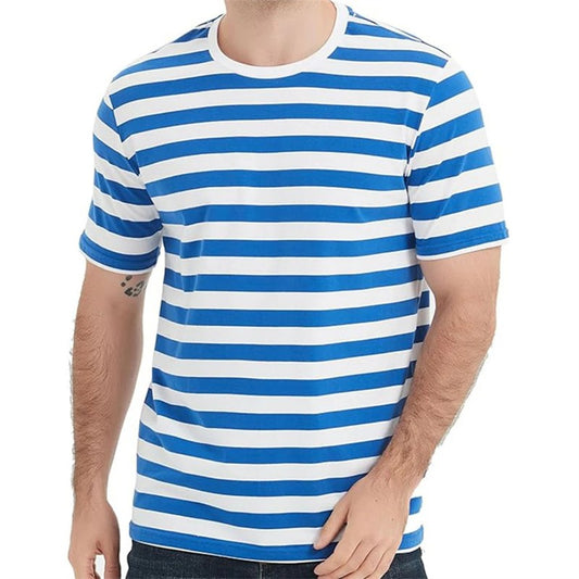 Simple Pinstripe Graphic T Shirts For Men Summer Casual 3D Printed Short Sleeve T-shirts Fashion Streetwear Oversized Tees Tops