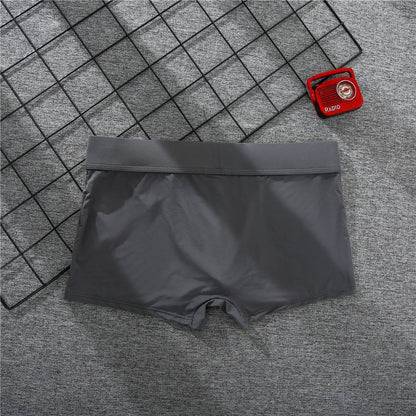 Men's boxer panties, milk silk low rise U convex bag stretch breathable comfortable youth shorts