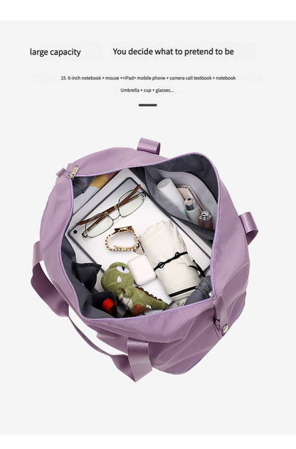 Travel Fitness Waterproof Foldable Luggage Handbag Outdoor Luggage Storage Bag Dry Wet Separation Fitness Bag Handbag