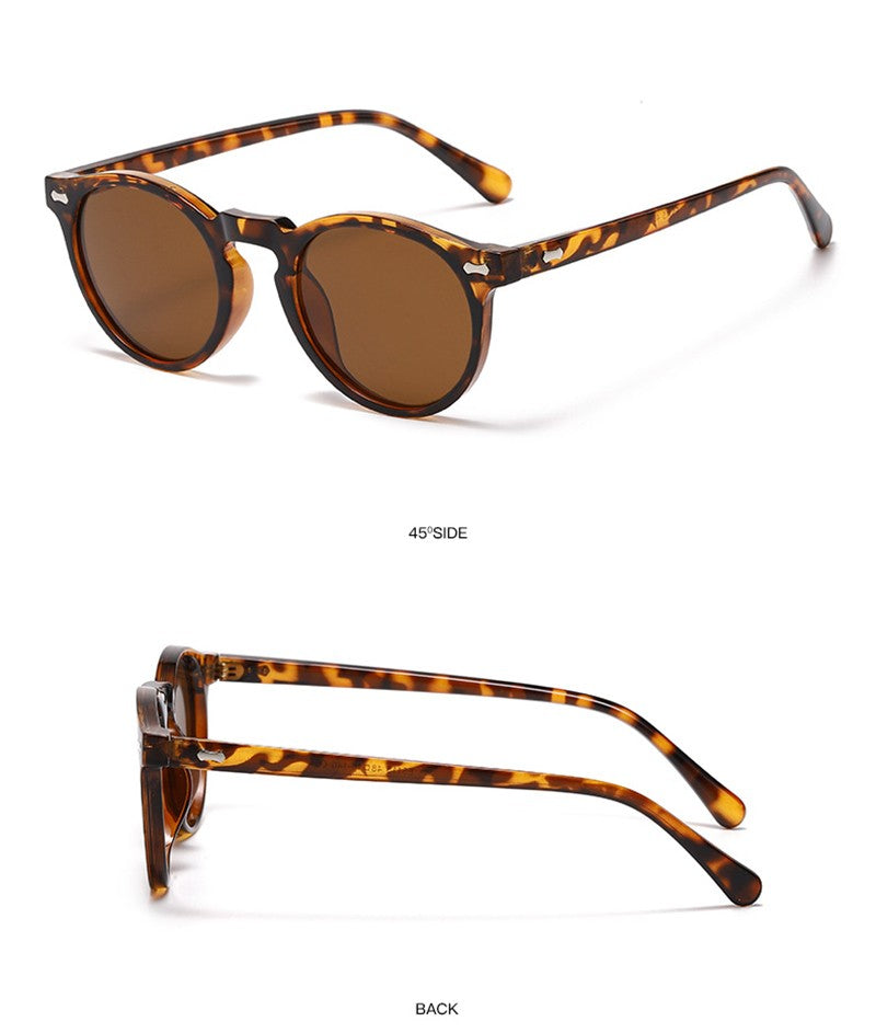 Óculos de Sol Redondos Retrô Masculinos Femininos Pequenos Moda Polarizados Óculos de Sol para Homens e Mulheres Óculos de Condução Estilo Vintage Literário