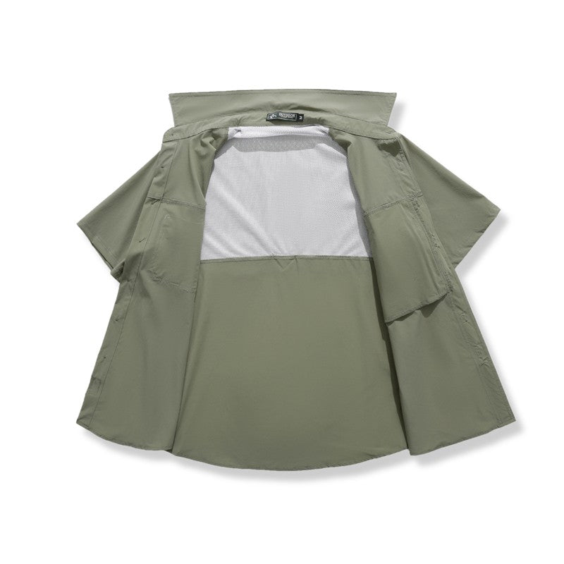 Men's Breathable Short Sleeve Shirt Men Casual Tactical Cargo Shirts Summer Quick Dry Hiking Work Shirts for Man Short-sleeved