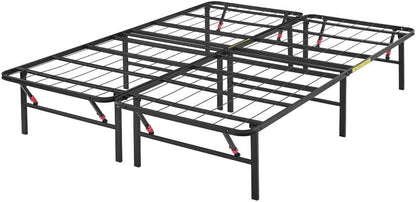 Folding Metal Bed Frame with Storage, Sturdy Steel, No Box Spring Needed, 14 Inches High, Easy Assembly
