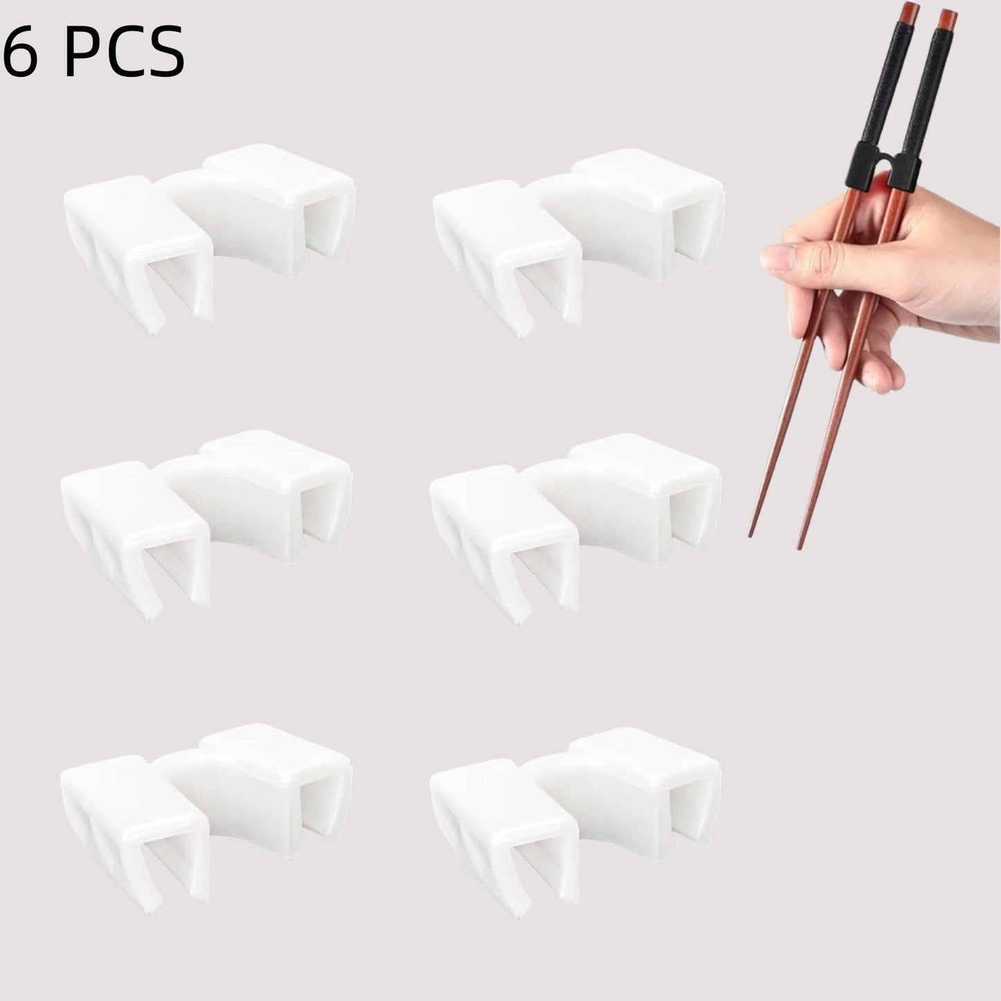 6 Peças Clipes Auxiliares para Treinamento de Hashi Reutilizáveis com Dobradiças Antiderrapantes Assistentes para Praticar e Aprender Facilmente e Desenvolver Habilidades