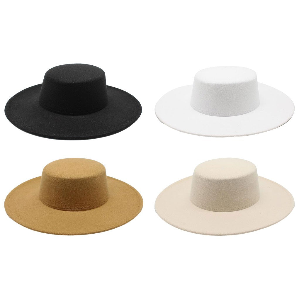 French Bow Tie Fedora Hat Winter Autumn Imitation Woolen Ladies Fedoras Top Wedding Jazz Hats Flat Top Felt Hat Bowler Hats