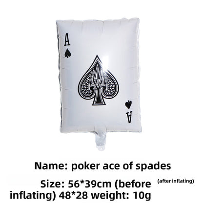 10Pcs Poker Cards Casino Balloon Aluminum Foil Balloons Wedding Christmas Party Shower Birthday Decoration Heart Club
