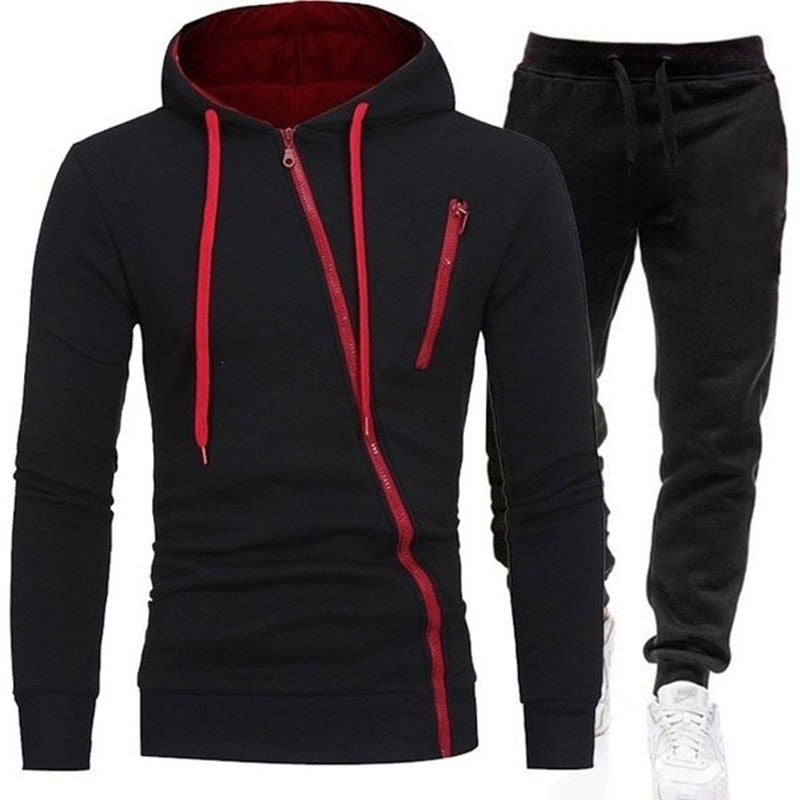 Spring Autumn 2020 Men's Sweat Suit Set Tracksuit Men Outfit Full Sleeve Tops with Hood Outdoor Sport Wear Men's Hooded Suit