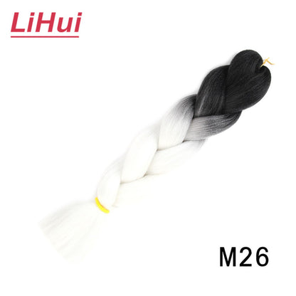 Cabelo Sintético Trança Jumbo 24 Polegadas Ombre Jumbo Extensão de Cabelo para Mulheres Tranças DIY Roxo Rosa Amarelo Cinza Lihu