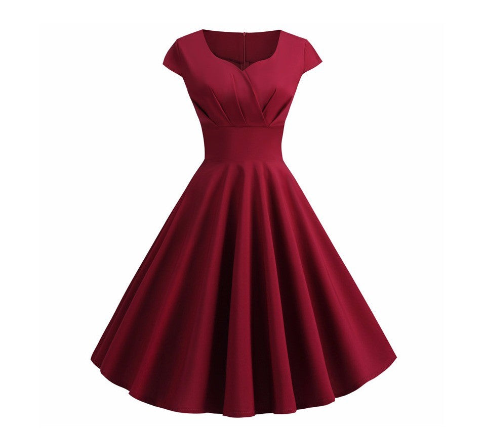 Summer Dress Women Hepburn Vintage Rockabilly Pin Up Dress Robe Femme Casual Ret