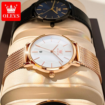 OLEVS 5869 Fashion Women's Watches Milanese Mesh Belt Waterproof Simplicity Versatile Quartz Watch for Lady Original Wristwatch