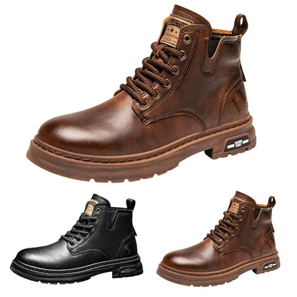 Boot Men'S Velvet Warm And Wear Thick Soled Classic And Fashionable Lace Up Ankle Boots Boots Men Wide Width Zapatos De Hombre