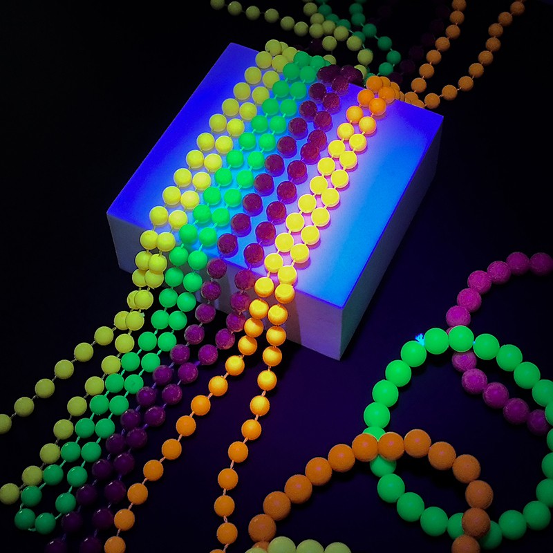 4PCS Connected Beads Necklace Bracelet Set Neon Colorful Beads String Collar Charm Bohemian Fluorescent Choker Birthday Gift