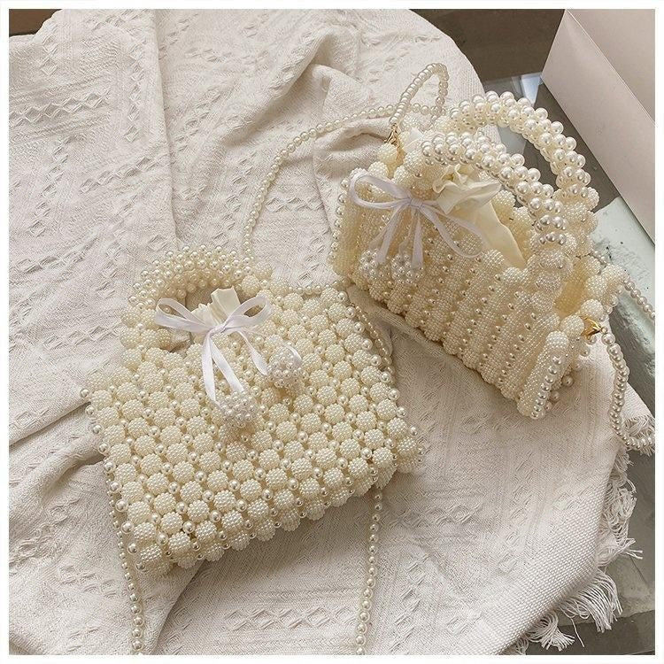 New high-end handcrafted beaded pearl evening bag elegant women's handbag fashionable and stylish one-shoulder bag for sociali