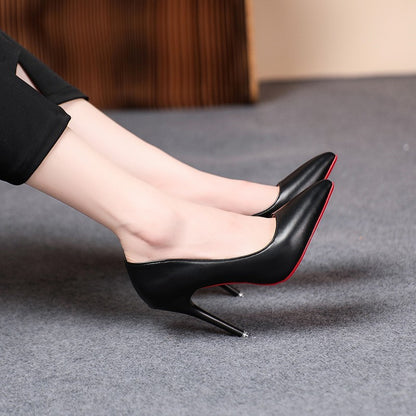 Sexy Fashion Red Sole Women's Pumps Matte Leather Stiletto Heels Shoes Classic Black Career Work Dress Shoes Ladies High Heels ?
