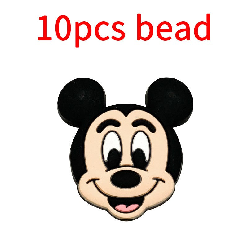 10pcs Mickey Minnie Silicone Pacifier Clips Food Grade Teethers For Baby DIY Baby Soother Nursing Pacifier Chain Accessories