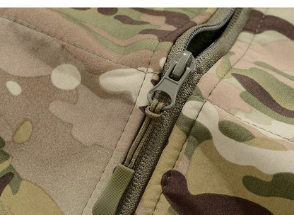 Men's Silent Soft Shell Camouflage Tactical Jacket Waterproof Warm Fleece Hunting Jackets Outdoor Hiking Fishing Hooded Coat