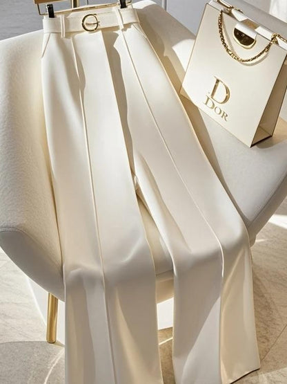 Faionable High Waist Wide Leg Casual Pants Women's Spring Autumn New Sle High Sensation Straight Tube Pants Trendy