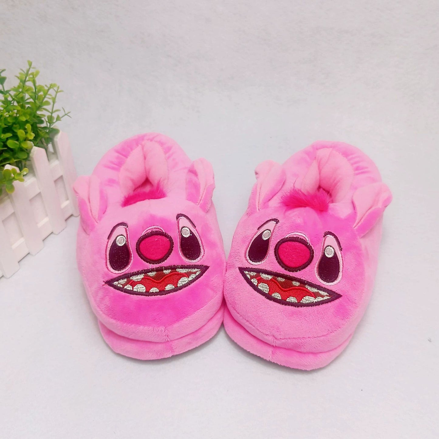 Disney Stitch Cosplay Desenho Animado Chinelos de Pelúcia Anime Inverno Quente Chinelos de Algodão Kawaii Masculino Feminino Casal Sapatos de Interior Presente de Natal