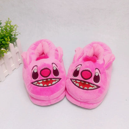 Disney Stitch Cosplay Desenho Animado Chinelos de Pelúcia Anime Inverno Quente Chinelos de Algodão Kawaii Masculino Feminino Casal Sapatos de Interior Presente de Natal
