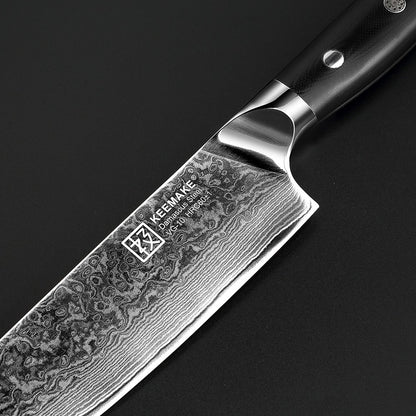 Conjunto de Facas de Cozinha KEEMAKE Design Faca de Utilidade Japonesa para Chef Faca de Corte de Aço Damasco de Alto Carbono para Vegetais e Carnes