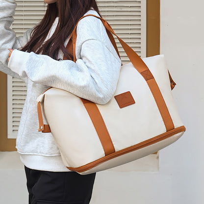 2Pc Multifunctional Travel Duffel Women Weekend Tote Bag Expandable Luggage Handbag Trip Carry On Pack Sports Gym Crossbody Bags