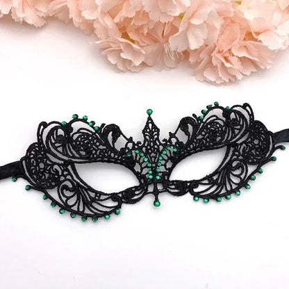Gold and Silver Lace and Diamond Mask Eye Mask Masquerade Adult Male and Female Party Mask Sensual Women's Half Face