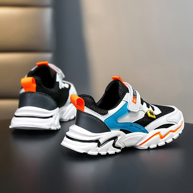 Kids Sports Shoes Boys Sneakers Trendy Non-Slip Running Walking Shoes For School Children Lightweight Casual Tennis Footwear