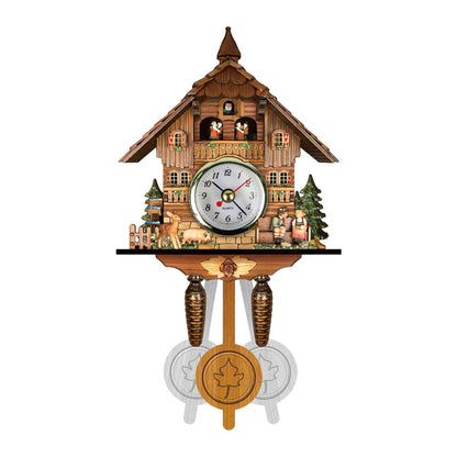 Bird Time Bell Swing Alarm Watch Imitation Wood Style With Easy-to-Read Dials Cuckoo Clock CM012
