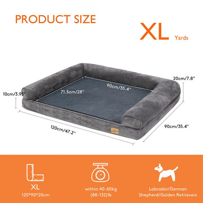 Cama para Cães Calmante Grande XXXL Ortopédica com Espuma de Memória, Sofá-Cama, Capa Impermeável Removível, Tapete de Pelúcia para Cães Pequenos, Médios e Grandes