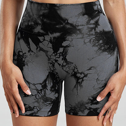 TieDye Sexy Gym Summer Shorts Woman Casual High Waist Outdoors Sport Seamless Shorts Push Up Fitness