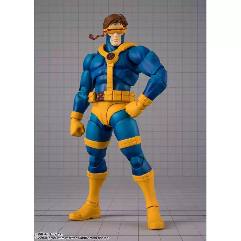 Bandai SHF Cyclops Laser Eye Boneco de Ação X-Men Marvel Vs Capcom Brinquedo Colecionável com Peças Intercambiáveis Efeitos de Explosão Óptica