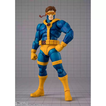 Bandai SHF Cyclops Laser Eye Boneco de Ação X-Men Marvel Vs Capcom Brinquedo Colecionável com Peças Intercambiáveis Efeitos de Explosão Óptica