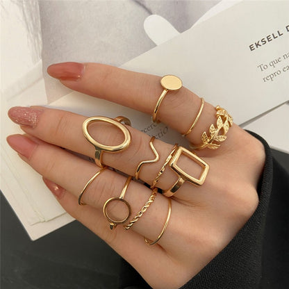 Conjunto de Anéis de Cristal Cor Prata para Mulheres, Anéis de Dedo de Zircônia Cúbica de Lua, Flecha, Flor, Coração, Joias Femininas da Moda