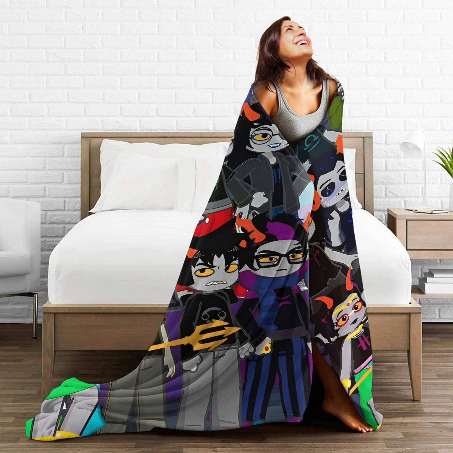 Manta de Flanela Homestucked Manga Cobertor Macio e Quente para Sofá Cama Viagem Engraçado Colcha Capa de Sofá-Cama