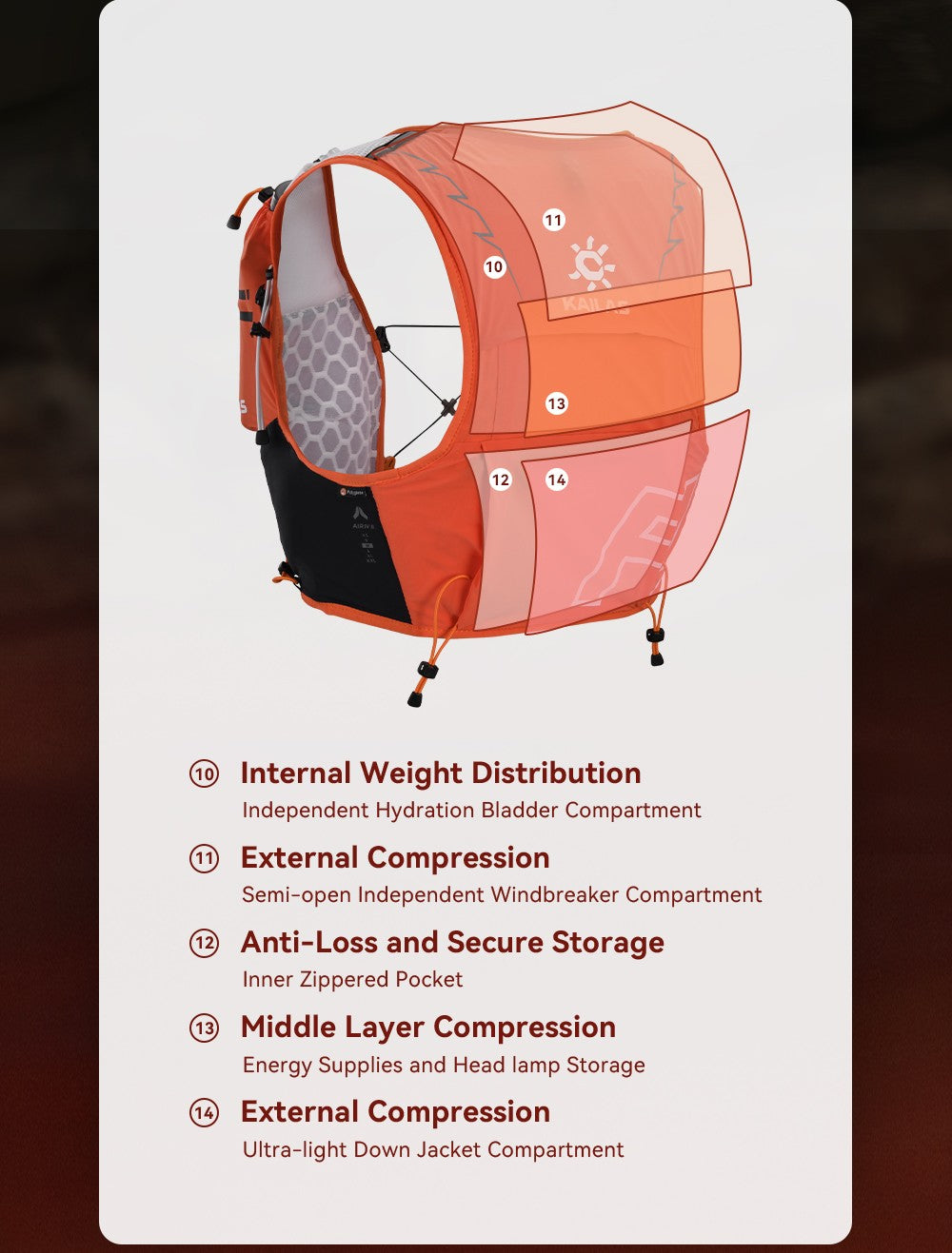 KAILAS FUGA AIR 8L Unisex Travel Marathon Trail Running Hiking Cycling Backpacks  with Dual Soft Water Bottles KA2554005