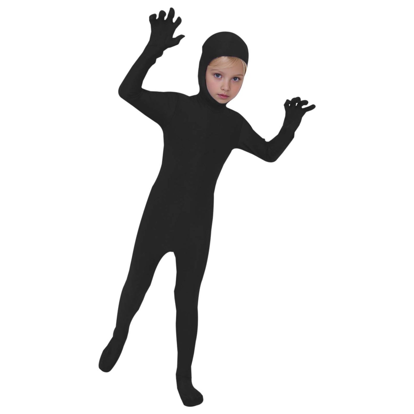 Kids Invisibility Jumpsuits Role Play Tights Full Body Suit Solid One-Piece Jumpsuit Halloween Costume Funny Romper Performance