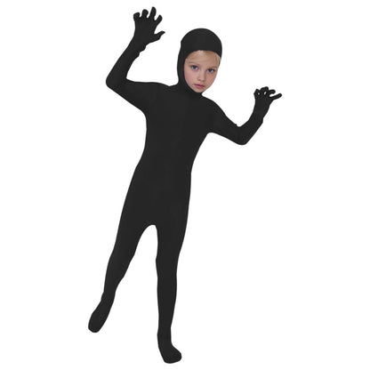 Kids Invisibility Jumpsuits Role Play Tights Full Body Suit Solid One-Piece Jumpsuit Halloween Costume Funny Romper Performance
