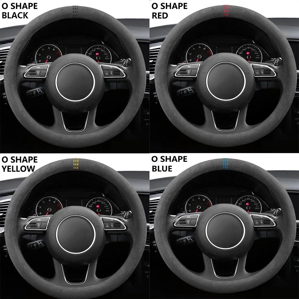 Capas para Volante de Carro Couro Bovino Camurça Capa de Volante Universal 37-38cm Respirável Acessórios para Carro