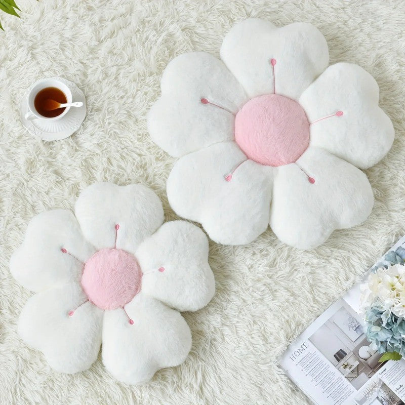 Flower Plush Throw Pillow Cute Daisy Stuffed Cushion Kawaii Sleeping Pillow Soft Office Chair Back Cushion Pet Mat Home Decor