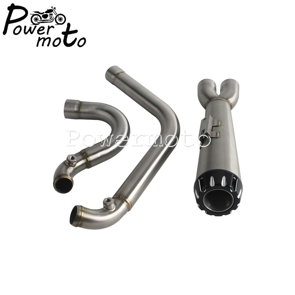 Big Bore Stepped 1 3/4" to 2" head pipe 2-into-1 Exhaust Pipe For Harley Dyna Fat Bob CVO Low Rider Street Bob Super Glide 06-17