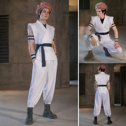 Ryomen Sukuna Cosplay Costume Jujutsu Kaisen Anime Kimono Outfit Full Set Tattoo Stickers Halloween Party Roleplay Costume