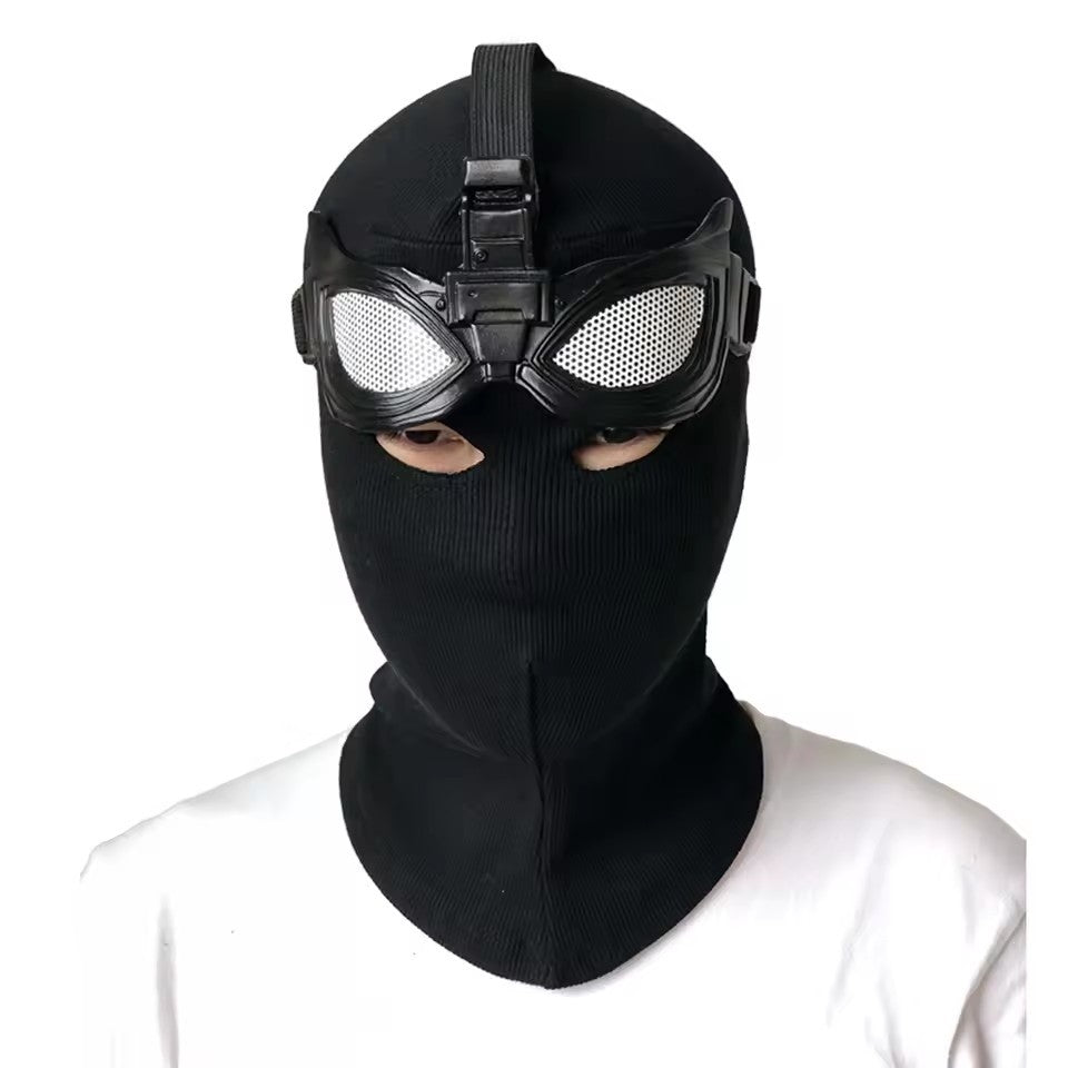 Superhero Peter Parker Spider Mask Cosplay Stealth Suit Black Helmet Halloween Masquerade Party Costume Props