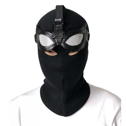 Superhero Peter Parker Spider Mask Cosplay Stealth Suit Black Helmet Halloween Masquerade Party Costume Props
