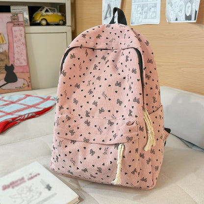 Mochila de Veludo Cotelê Outono Inverno Nova Mochila de Grande Capacidade para Aulas, Deslocamento, Mochila Versátil, Mochila de Viagem ao Ar Livre