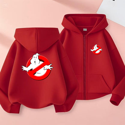 Kid 3-12 Year Coat Children Hoodie Girl Boy Zipper Tops Sweatshirt Casual Sweatshirts black autumn Ghostbusters Clothes