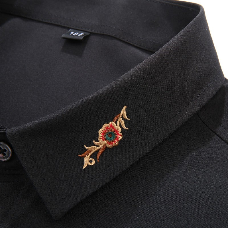 Men Shirt Denim Oversize Plus Size 6XL 7XL 8XL 10XL Oversize Fashion Casual Loose Golden Embroidery Loose Long Sleeve Soft Dress