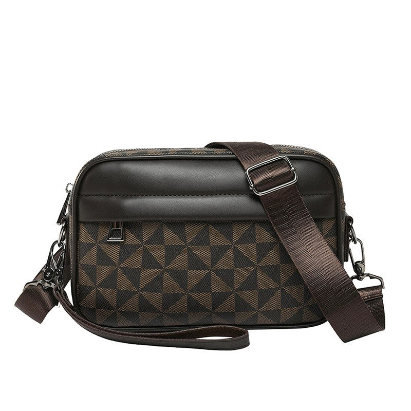 Casual Lightweight Business Shoulder Bags for Men PU Leather Messenger Bag Comfortable Wide Strap Crossbody Bags Designer Male